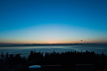 Sunrise over Vancouver mountains