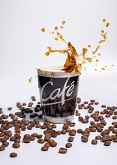 Splash of coffee in a coffee Cup