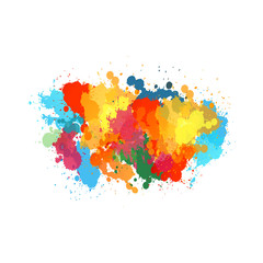 Vector watercolor. The colors of the rainbow, colorful vector watercolor splashes, drops and blot. watercolor splatter.