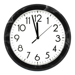 Blue wall clock. Isolated on white background. High quality photo.