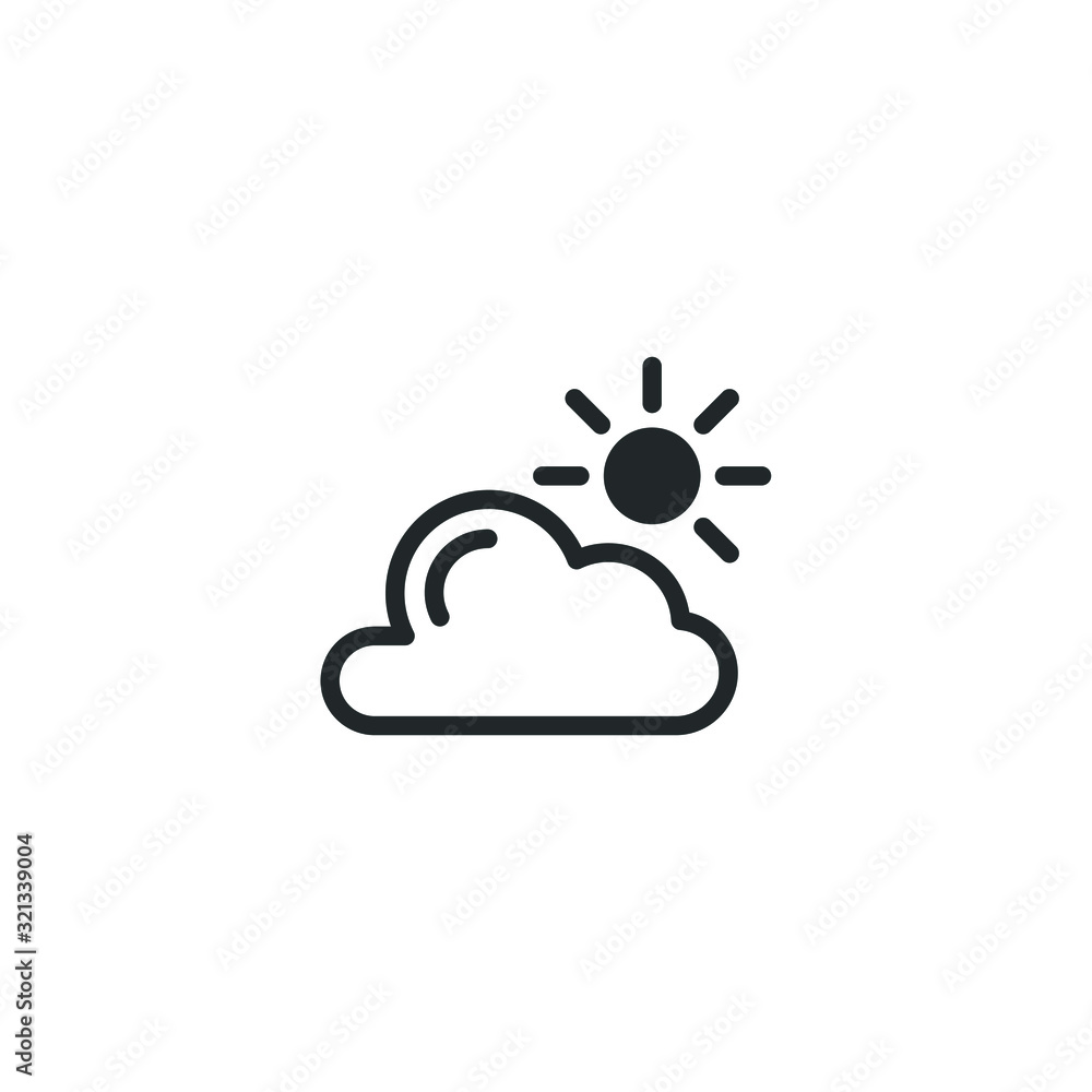 Leinwandbilder cloud and sun icon template color editable. cloud and sun symbol vector sign isolated on white backg