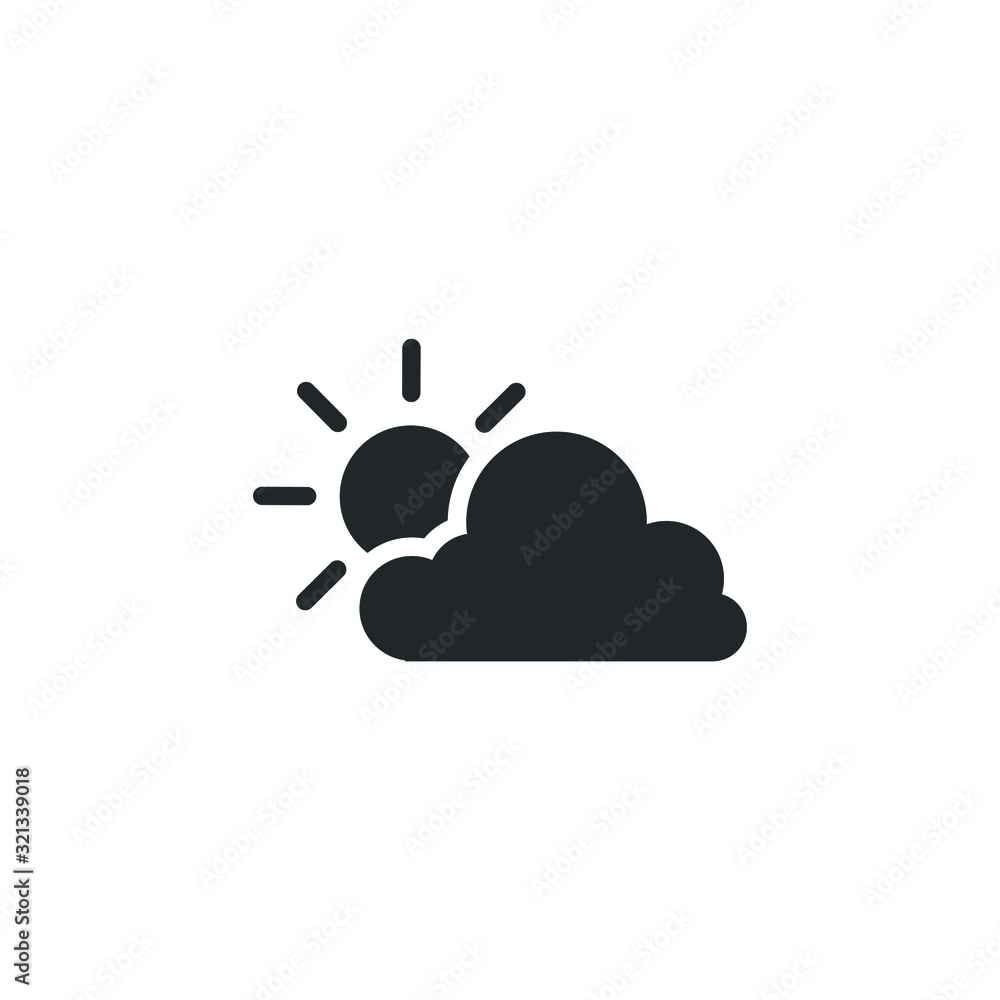 Poster cloud and sun icon template color editable. cloud and sun symbol vector sign isolated on white backg