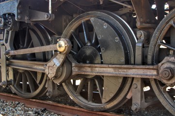 wheels of steam locomotive