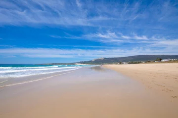 Photo sur Plexiglas Plage de Bolonia, Tarifa, Espagne de beaux paysages du bord de mer de la plage de sable et solitaire de Bolonia, à Tarifa (Cadix, Andalousie, Espagne)