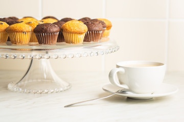 Sweet muffins. Chocolate cupcakes.