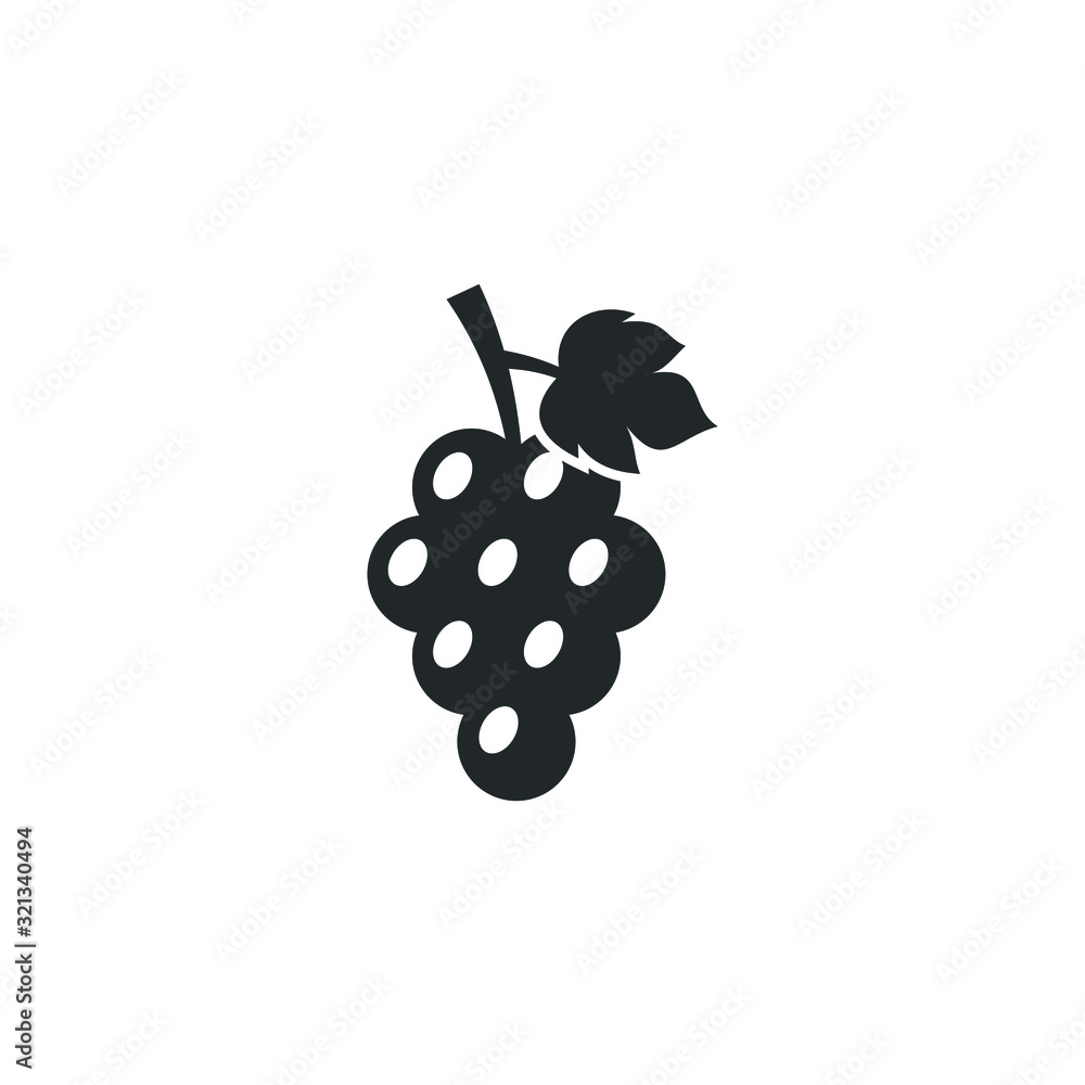 Poster grapes icon template color editable. grapes fruit symbol vector sign isolated on white background illustration for graphic and web design.