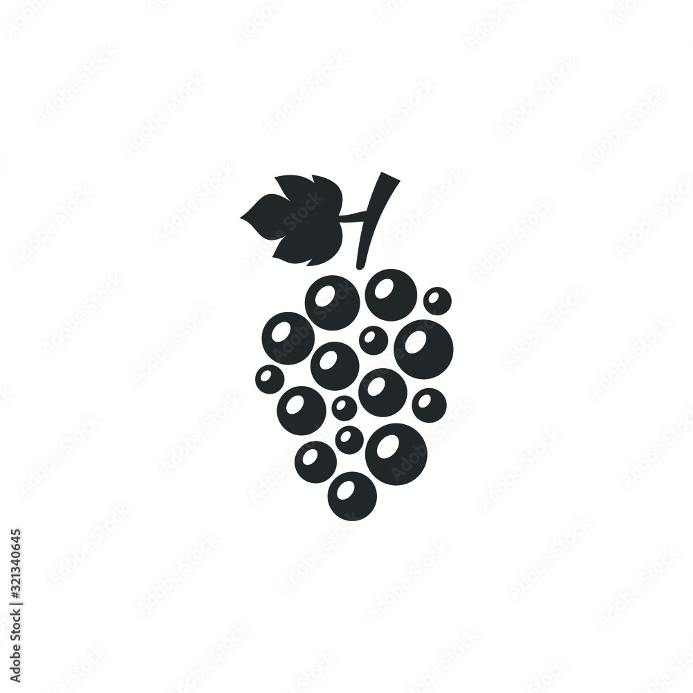 Aufkleber grapes icon template color editable. grapes fruit symbol vector sign isolated on white background illustration for graphic and web design.