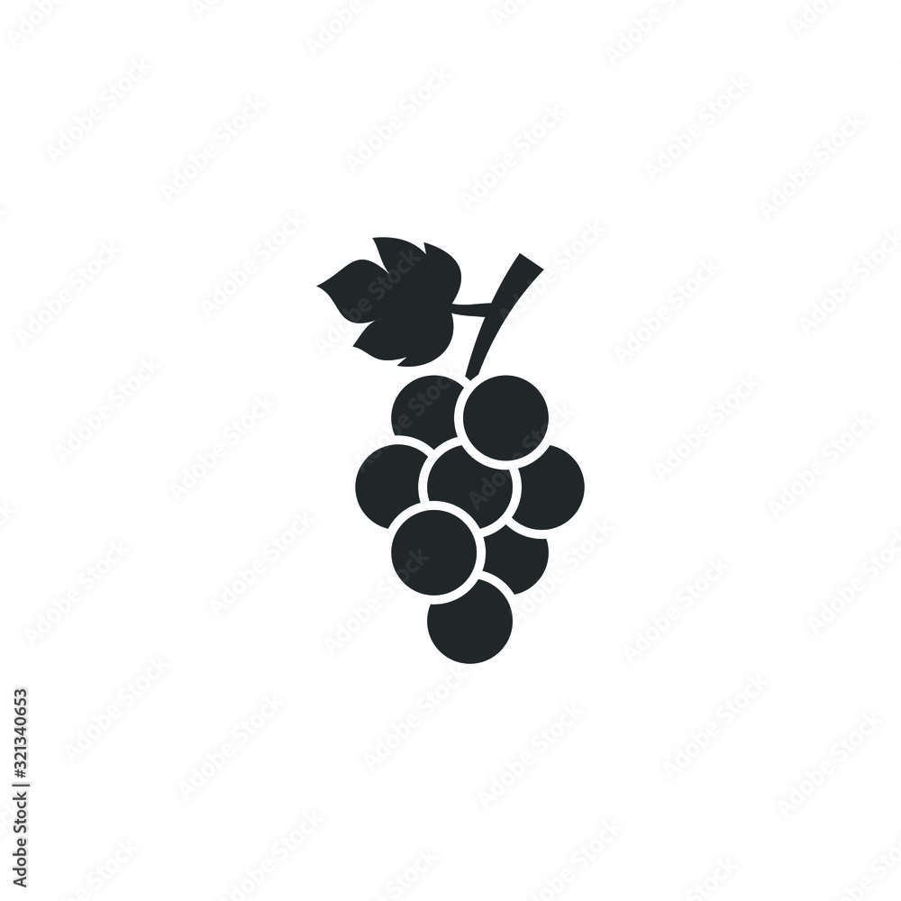 Poster grapes icon template color editable. grapes fruit symbol vector sign isolated on white background illustration for graphic and web design.