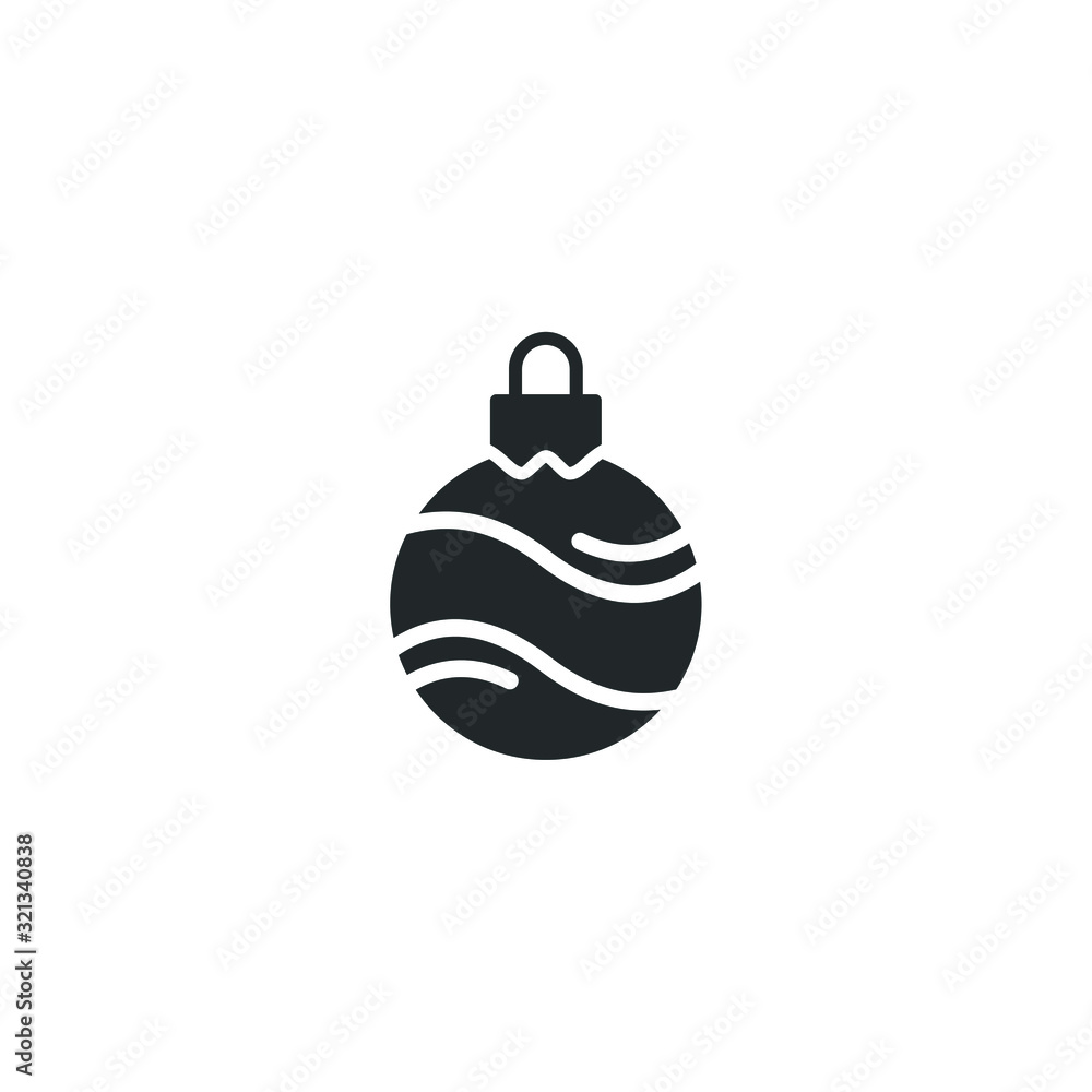 Poster christmas ball icon template color editable. christmas ball symbol vector sign isolated on white bac