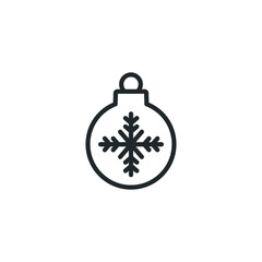 Obraz premium christmas ball icon template color editable. christmas ball symbol vector sign isolated on white background illustration for graphic and web design.