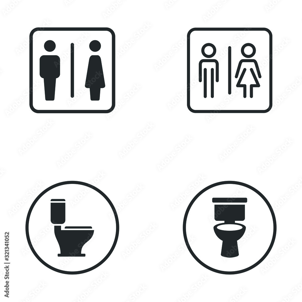 Poster toilet icon template color editable. bathroom symbol vector sign isolated on white background illust