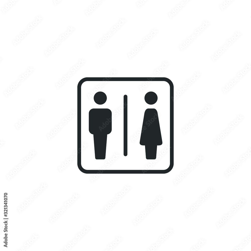 Aufkleber toilet icon template color editable. bathroom symbol vector sign isolated on white background illust
