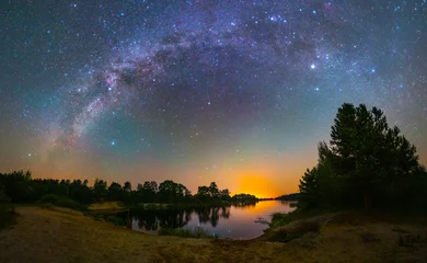 Foto op Canvas Starry night in summer © Viktar Malyshchyts