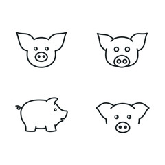pig icon template color editable. pig symbol vector sign isolated on white background illustration for graphic and web design.