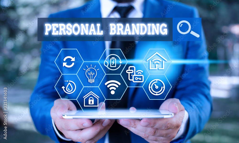 Poster text sign showing personal branding. business photo text process of creating a recognizable professi