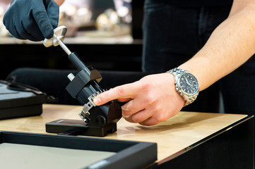 Luxury watches in a store