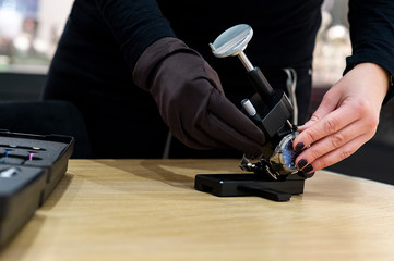 Luxury watches in a store