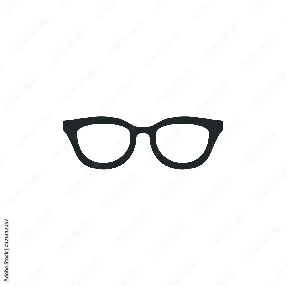 Poster glasses black silhouette icon template color editable. glasses symbol vector sign isolated on white 