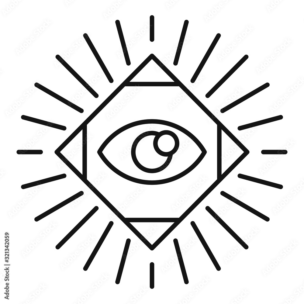 Poster magic eye square icon. outline magic eye square vector icon for web design isolated on white backgro