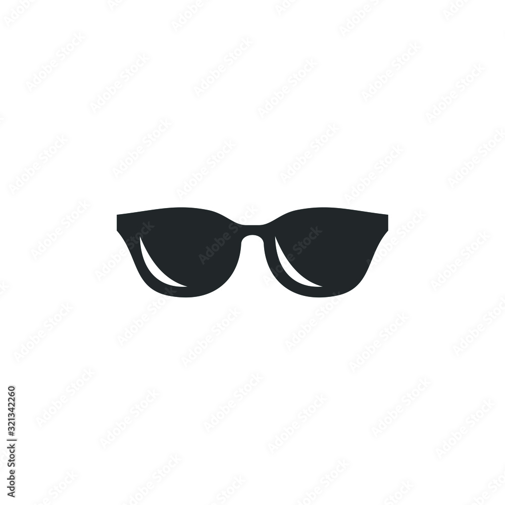 Poster glasses black silhouette icon template color editable. glasses symbol vector sign isolated on white 