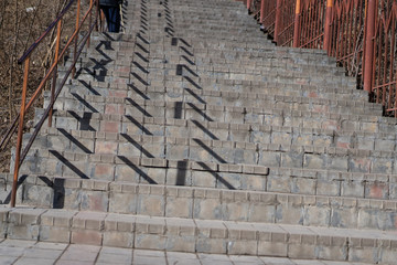 Staircase with many steps leading up