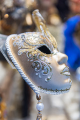 Traditional Venetian Masks for Carnival of Venice, Italy. Beautiful elegant Venetian Masks.