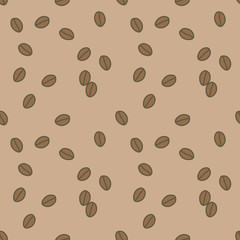 Coffee seamless pattern design. Decorate text in brown colors.