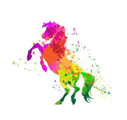 Horse logo design. Use it for makeing web or print posters for equine competitions or stable. Vector illustration.