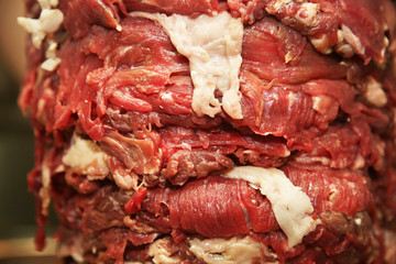 Raw doner meat