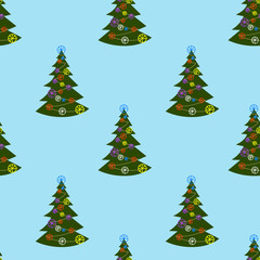 Christmas and New Year seamless holiday pattern design. Vector illustration.