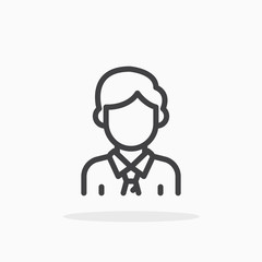 Businessman icon in line style. Editable stroke.