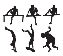 Set of guy silhouettes