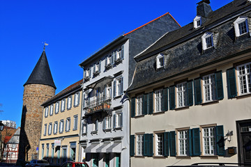 Bad Homburg Blick in die Rathausstrasse auf sanierte Fassaden