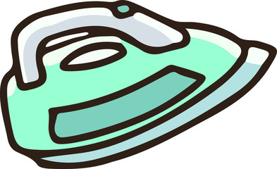 Hand drawn blue iron illustration