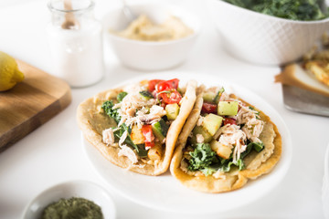 Gyro with homemade flatbread and fries
