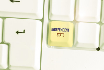 Handwriting text Independent State. Conceptual photo ability of the state to be independent and...