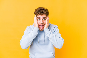  screaming, very excited, passionate, satisfied with something.