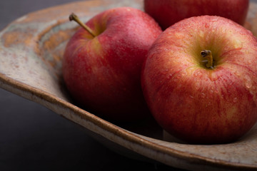 Apples in a Bowl on a Wooden Table