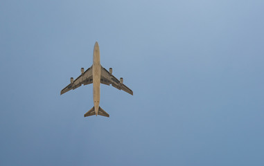passenger plane on blue sky