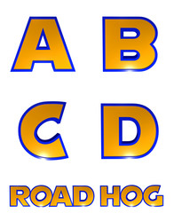 Road Hog Alphabet - 3D Illustration - obrazy, fototapety, plakaty