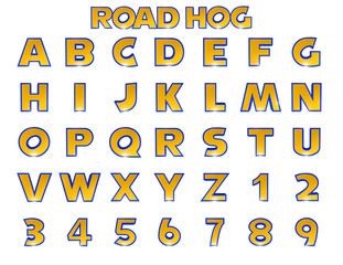 Road Hog Alphabet - 3D Illustration - obrazy, fototapety, plakaty