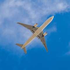 aircraft safe flight in good weather with blue skies