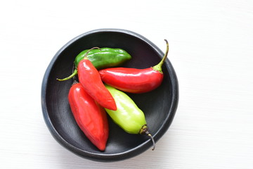 Aji variety sweet pepper in different colors