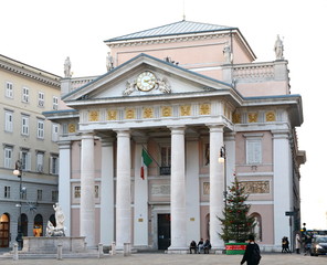 Obraz premium TRIESTE, ITALY, January 10, 2020. Chamber of commerce (Camera di Commercio, Industria, Artigianato e Agricoltura Venezia Giulia) building in Trieste.