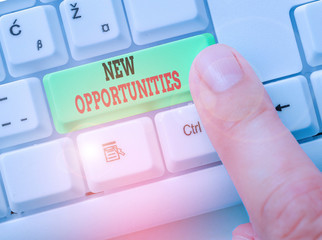 Conceptual hand writing showing New Opportunities. Concept meaning situation that makes it possible...