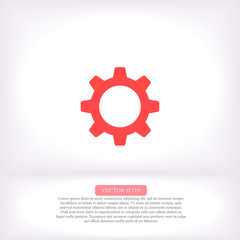 Gears vector icon , lorem ipsum Flat design
