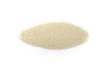 Instant yeast isolated on white. Dry yeast on white background
