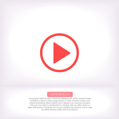 Play vector icon , lorem ipsum Flat design