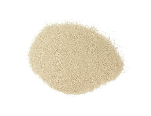 Instant yeast isolated on white. Dry yeast on white background