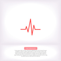 Heartbeat icon , lorem ipsum Flat design
